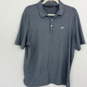 Travis Mathew Men's Polo Shirt Size M Pima Cotton Blend Golf Active Gray